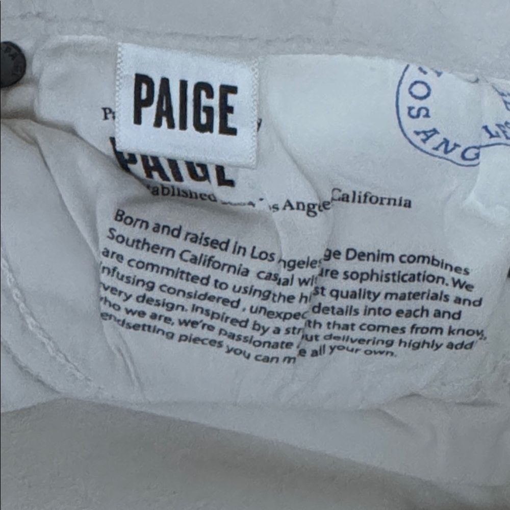 PAIGE Skyline Ankle Peg Women's Optic White Skinny Jeans Sz 27 rise 8” - Picture 10 of 14